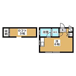 メゾン・ド・ボヌール ワンルームの間取図画像