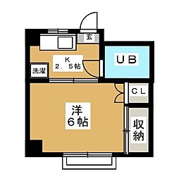 竹見コーポ 1Kの間取図画像