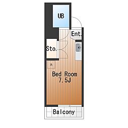 マンションメナハウス ワンルームの間取図画像