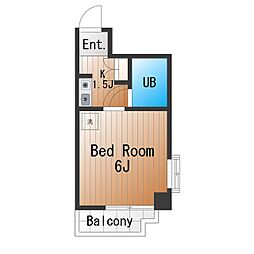 ライオンズマンション三軒茶屋第6 1Kの間取図画像