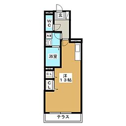 BEREOルシエル桜新町 ワンルームの間取図画像