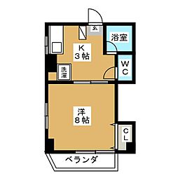 斉藤ビル 1Kの間取図画像