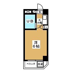 ロアール池尻 ワンルームの間取図画像