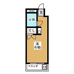 ハイツニュータカバ ワンルームの間取図画像