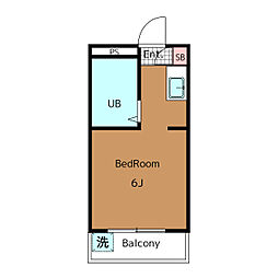 ユースフル三軒茶屋 ワンルームの間取図画像