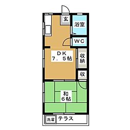 渡辺ハイツ 1DKの間取図画像