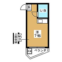 メゾン・ド・マドリエ ワンルームの間取図画像