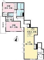 テラス312 2LDKの間取図画像