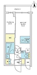 世田谷区赤堤2丁目マンション 1DKの間取図画像