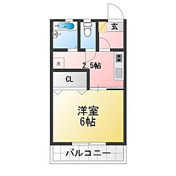 ベテル狛江 1Kの間取図画像