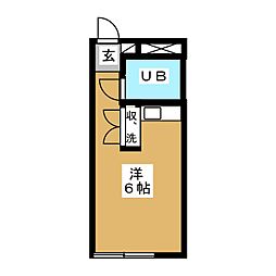 コーポ坂 ワンルームの間取図画像
