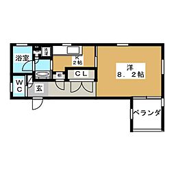 LotusLand 1Kの間取図画像