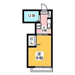 コアロードアイ 1Kの間取図画像