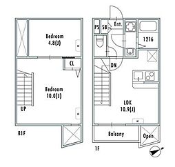 GRANPASEO下北沢III 2LDKの間取図画像