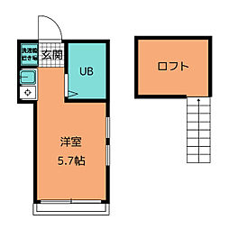 スターシェモア代田橋 ワンルームの間取図画像