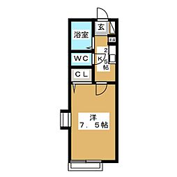 メゾンドゥミューズ 1Kの間取図画像