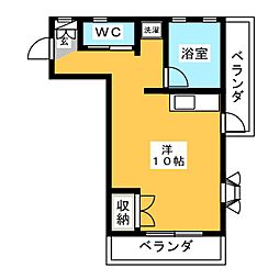パラゼット下高井戸 ワンルームの間取図画像