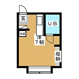 パラゼット下高井戸 ワンルームの間取図画像
