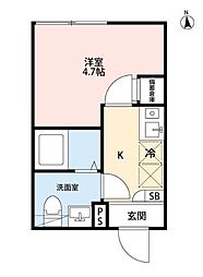 Ciel Kamikitazawa 1Kの間取図画像