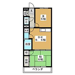 フリーデン上高井戸 2DKの間取図画像