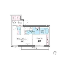 デュオメゾン自由が丘 1DKの間取図画像