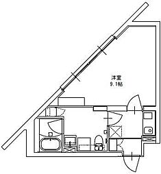 世田谷区中町4丁目マンション 1Kの間取図画像