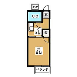 等々力ソフィアハイム 1Kの間取図画像