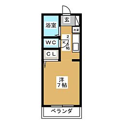 エスポワール田園調布 ワンルームの間取図画像