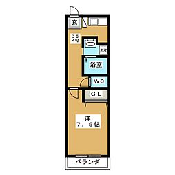 ポッドクレスト田園調布2 1DKの間取図画像
