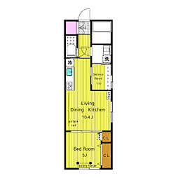 目黒区目黒本町1丁目マンション 1SLDKの間取図画像