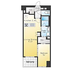 CITYCURRENT目黒学芸大学 1LDKの間取図画像