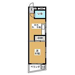 ハイツセイワ 1DKの間取図画像