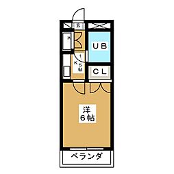 シティーコート世田谷公園 1Kの間取図画像