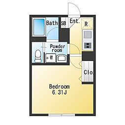 グランピア学芸大学 1Kの間取図画像