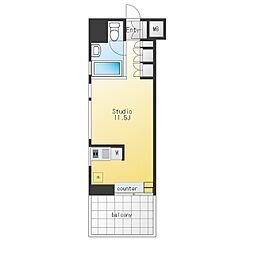 イプセ学芸大学 ワンルームの間取図画像