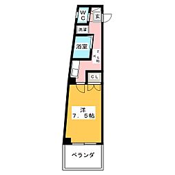 Kパレス 1Kの間取図画像