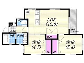 兵庫県西宮市桜町（賃貸アパート2LDK・2階・57.00㎡） その2