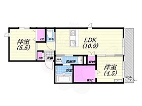 兵庫県西宮市中島町（賃貸マンション2LDK・3階・54.49㎡） その2