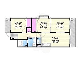 ヨシダマンション2  ｜ 兵庫県西宮市柳本町（賃貸マンション3LDK・4階・61.00㎡） その2