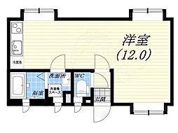 イーズハイツ夙川 ワンルームの間取図画像