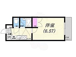 アルザ夙川 1Kの間取図画像