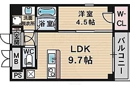 セレニテ甲子園 1LDKの間取図画像