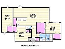 アークハイム翠ヶ丘 3LDKの間取図画像