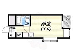 シティコア夙川 1DKの間取図画像