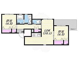 グランエール 2LDKの間取図画像