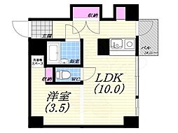 ハウゼ芦屋 1LDKの間取図画像