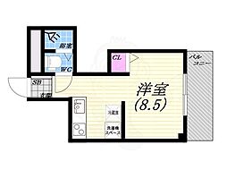 コンフォート苦楽園 ワンルームの間取図画像