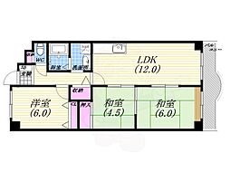 ラフィーネ甲子園 3LDKの間取図画像