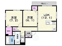 コルンコゥロエン 2LDKの間取図画像