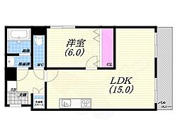 エルベコート甲陽園 2LDKの間取図画像